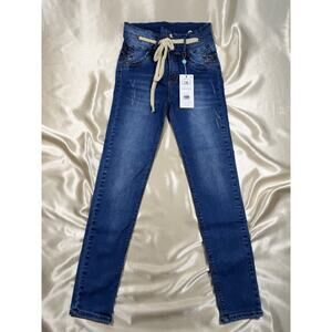 Tummy Control Colombian Jeans Butt Lift Size 14 Slim‎ Fit Denim